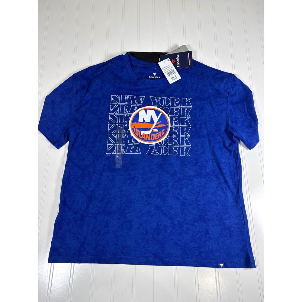 Fanatics New York Islanders NHL T-Shirt Mens Medium Blue Deep Royal Creased NWT